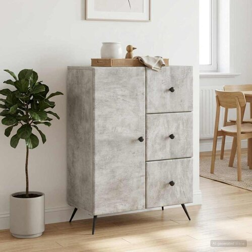  Kreveta Betonska siva 66 x 34,5 x 90 cm Konstruirano drvo Slike