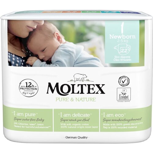 Moltex Pure & Nature Newborn Size 1 ekološke plenice za enkratno uporabo 2 - 4 kg 22 kos Cene