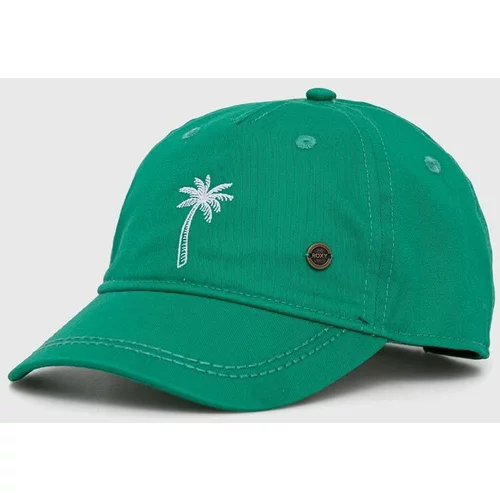 Roxy Otroška bombažna kapa zelena barva