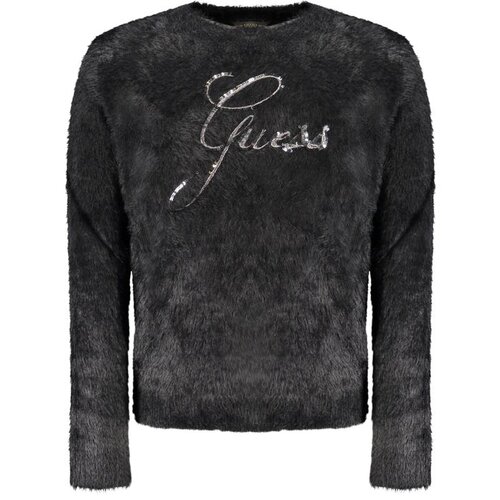 Guess Jeans pulover za djevojčice s vezom i &amp;scaron;ljokicama crni Slike