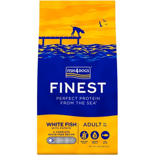 Fish4Dogs Finest Adult large bela riba s krompirjem 12 kg Cene
