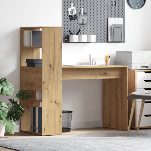 VidaXL miza s shranjevanjem iz Iverne plo&amp;scaron;če 113x54x120 cm Slike