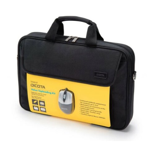 Dicota d30805-v1 15.6" crna toploader torba za laptop + miš Cene