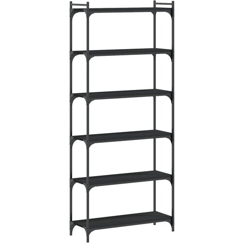 Maison Chic Knjižna omara - Knjižni regal 6-nadstropna črna 80x30x188 cm inženirski les, (21725018) Cene