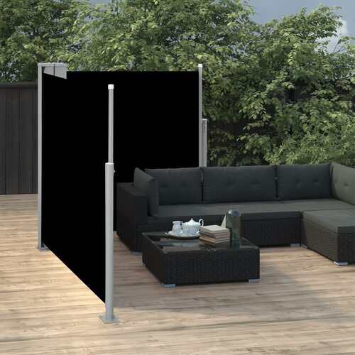 VidaXL uvlačiva bočna tenda 100 x 600 cm crna Slike