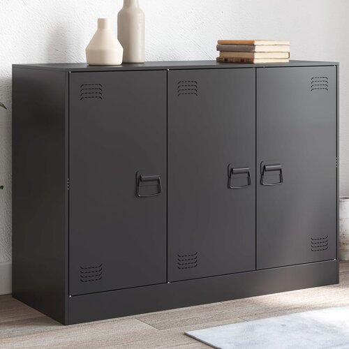  The Living Store Komoda črna 99x39x73 cm jeklo - Komoda, (21495615) Cene