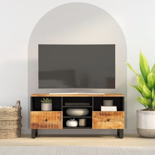 VidaXL TV omarica 100x33x46 cm trden mangov les in inženirski les Slike