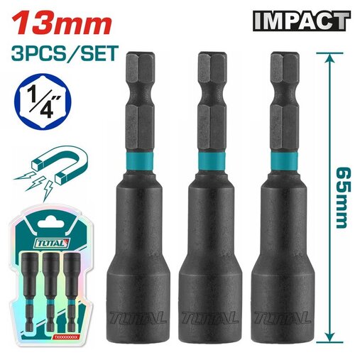 Total 3-delni set udarnih magnetnih usadnhi nastavaka HEX 13mm,dužina 65mm TAC271331 Cene