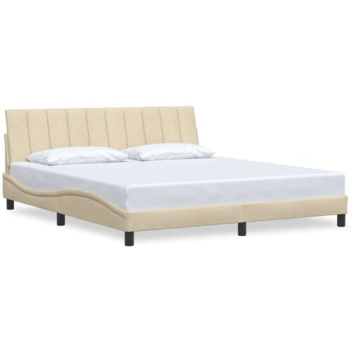  Okvir za krevet bez madraca krem 180 x 200 cm od tkanine - Krema 180 x 200 cm Slike