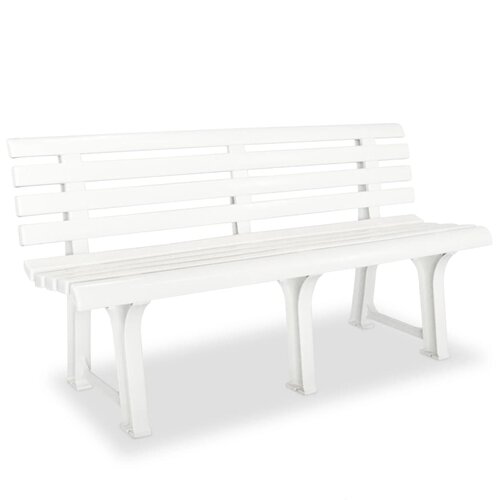 VidaXL Vrtna klupa 145,5 cm plastična bijela Slike
