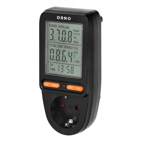 Orno LCD merač potro&scaron;nje 3680W crni OR-WAT-435(GS)/B Cene