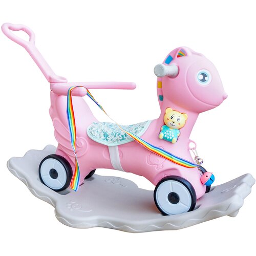 Aga4Kids plastični konjić za ljuljanje 2u1  DS3803-PINK - ružičasti Cijene