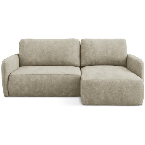 Makamii Bež sklopiva/s prostorom za odlaganje kutna garnitura od šenila (s desnim kutom/s ležaljkom) Lilo – Cijene