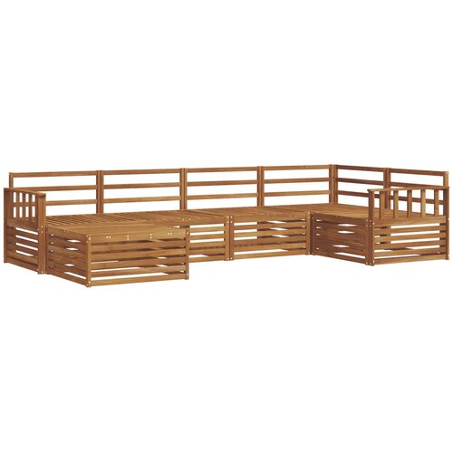  Set vanjskih sofa 6 kom. Prirodna Čvrsto drvo akacije Smeđa 327 x 168,5 x 73 cm Slike