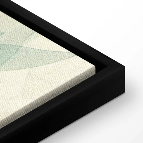  Slika - Watercolor Botanical Motif Delicate Green-Beige Leaves 120x80 U crnom drvenom okviru Slike