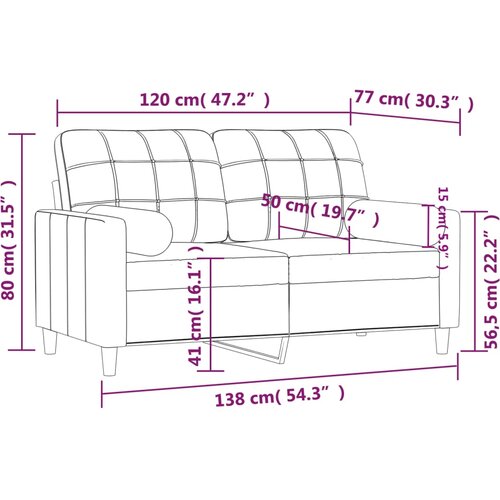  Dvosjed s ukrasnim jastucima svjetlosivi 120 cm od tkanine Siva Slike