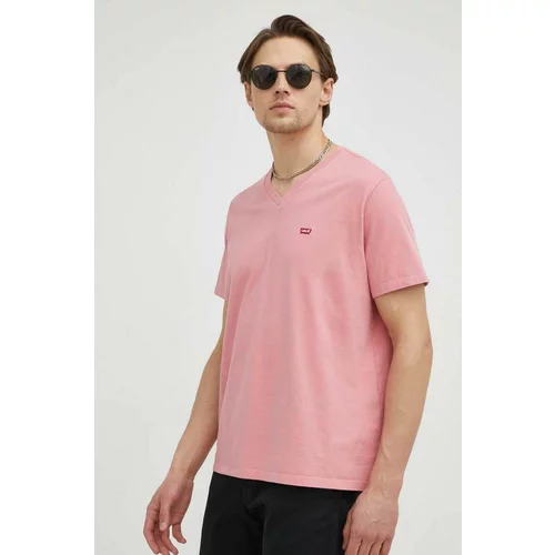Levi's Pamučna majica boja: ružičasta, glatki model