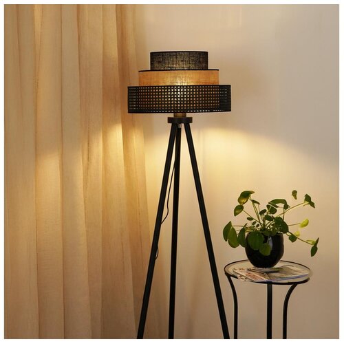  Brilagi - Stojeća lampa DAKOTA LUNETA 1xE27/15W/230V crna/ratan Cene
