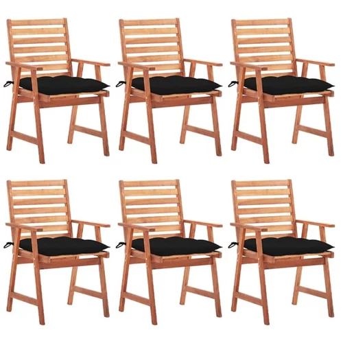  Zunanji jedilni stoli 6 kosov z blazinami trakacijev les