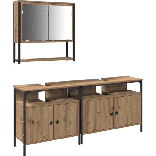 vidaXL 3-delni set kopalniškega pohištva Artisan Oak Inženirski les Cene
