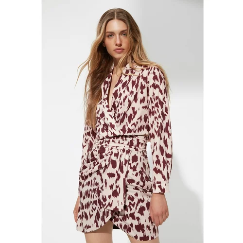 Trendyol X Sagaza Studio Multicolored Leopard Print Knitted Skirt