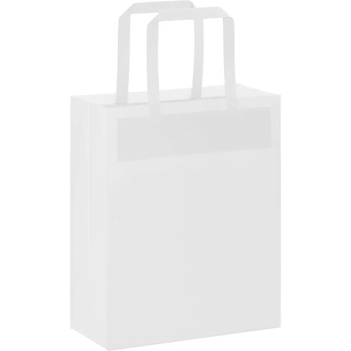  Papirnate vrećice 250 kom s ručkama bijele 18x8x22 cm Slike