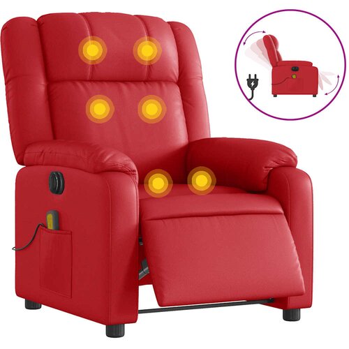 Maison Chic Električni masažni naslanjač - Relax naslanjač rdeče umetno usnje, (22134266) Cene
