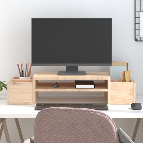  Stalak za monitor 70 x 27,5 x 15 cm od masivne borovine Cijene
