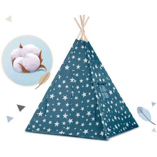  Teepee &amp;scaron;ator za djecu s nukido svjetlima - plavi Slike