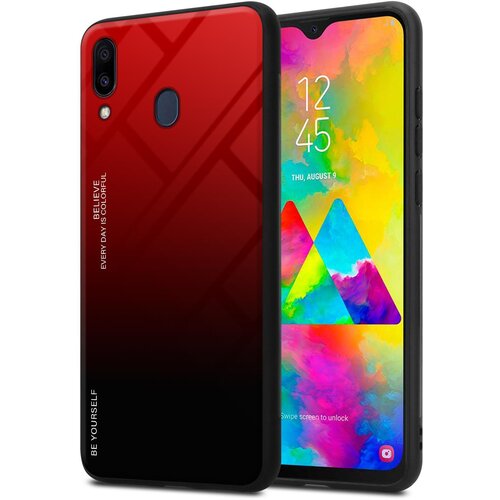 Cadorabo Ohišje, združljiv s Samsungom v rdeči barvi - črni - dvobarvni zaščitni pokrov iz silikona TPU in hrbta iz kaljenega stekla, (20571164) Cene