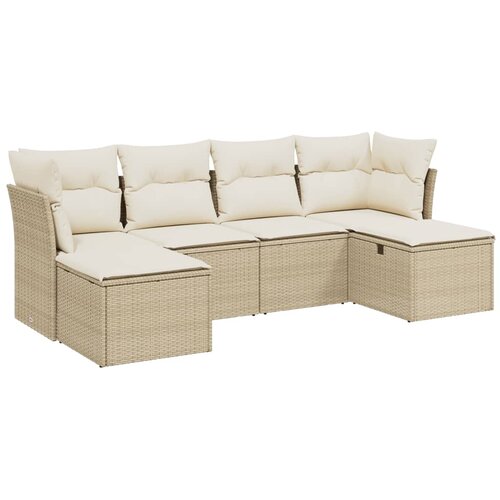 vidaXL 6-dijelni set vrtnih sofa s jastucima bež od poliratana Cijene