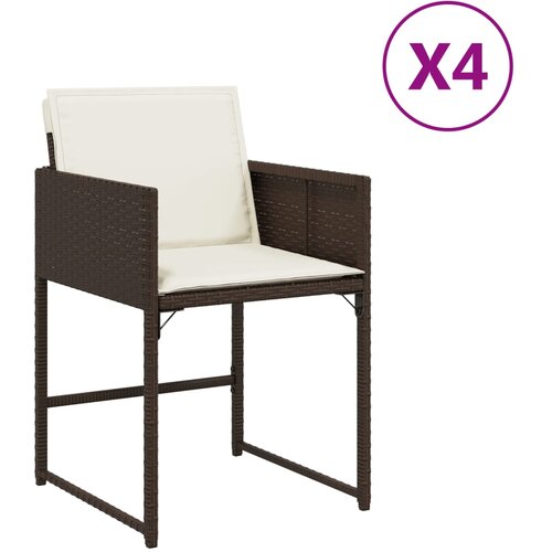 Maison Chic Vrtni stoli - Stol za vrt z blazinami 4 kosi rjav poli ratan JS2256, (21877115) Slike
