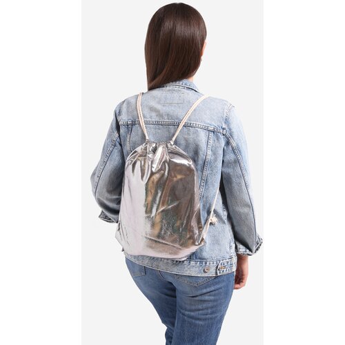 SHELOVET Fabric Backpack Bag silver Slike