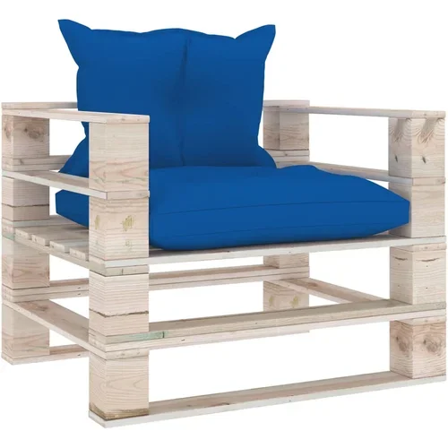  sofa od paleta od borovine s kraljevski plavim jastucima