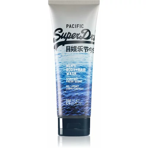 Superdry Pacific gel za prhanje za telo in lase za moške 250 ml