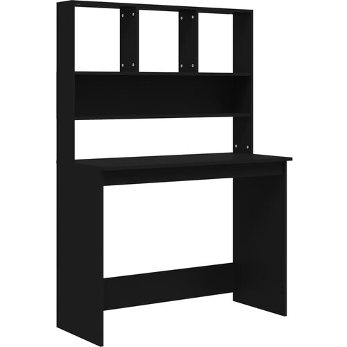 Maison Chic Pisalna miza - pisarniška miza - Računalniška miza s policami črna 102x45x148 cm inženirski les, (21785618) Cene