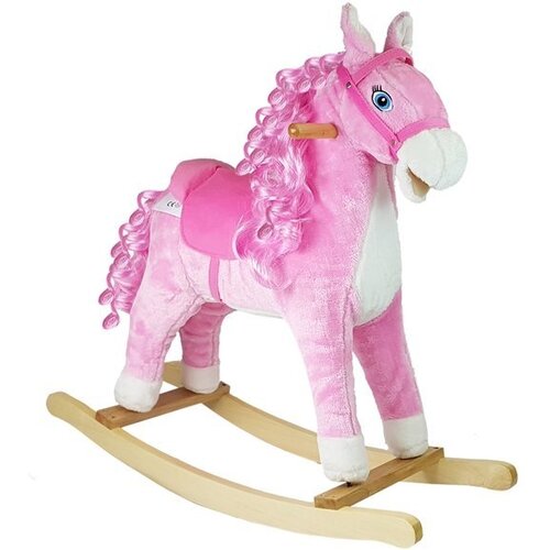 Lean_Toys Gugalni konjiček roza s kodri Cene