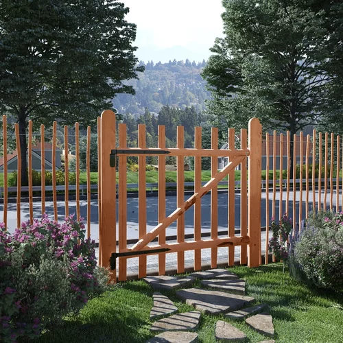  Jednostruka Vrata za Ogradu Impregnirano Drvo Lijeske 100x100 cm