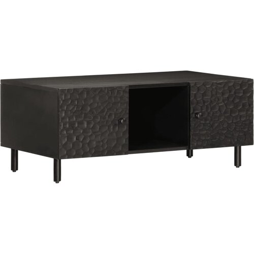 Maison Chic Klubska mizica - kavna mizica - Nizka mizica črna 100x54x40 cm trden mangov les, (21755489) Slike