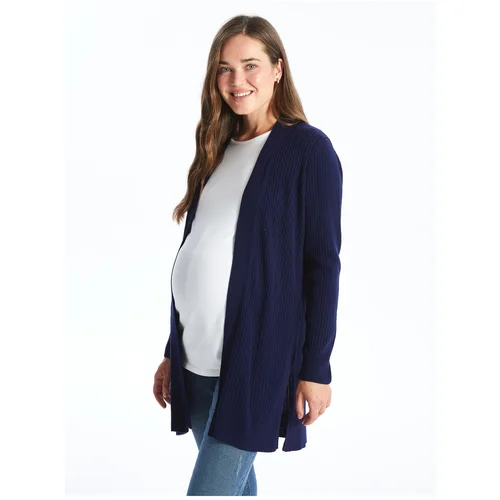 LC Waikiki Shawl Collar Plain Long Sleeve Maternity Knitwear Cardigan