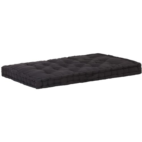 vidaXL Paletni podni jastuk pamučni 120 x 80 x 10 cm crni Cene