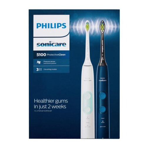 Philips Sonicare ProtectiveClean 5100 sonični električni zobni ščetki z dodatki 2 kos (HX6851/34) bela/modra Cene