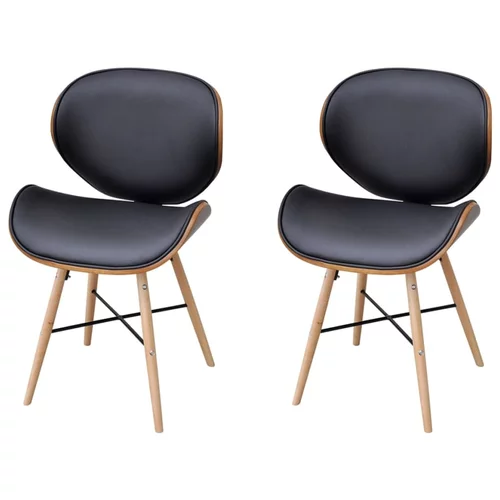  Blagovaonske stolice od zaobljenog drva i umjetne kože 2 kom