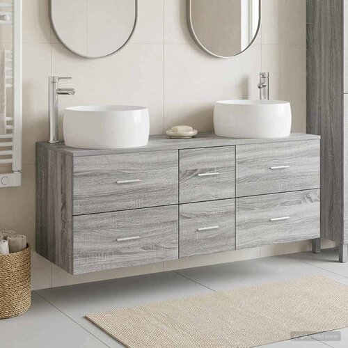  Set namje&scaron;taja za kupaonicu 3 kom. Siva Sonoma 49.5 x 44.5 x 66 cm Cijene