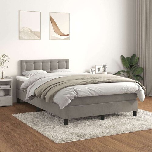 Box spring krevet s madracem svjetlosivi 120x200 cm bar&amp;scaron;unasti Slike
