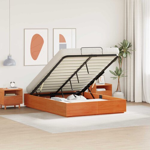  Otomanski krevet Vosak Smeđa 135 x 190 cm Masivna borovina Cene