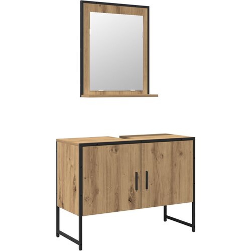 vidaXL Set namještaja za kupaonicu od 2 dijela u artisan hrastu od inženjerskog drva Cijene