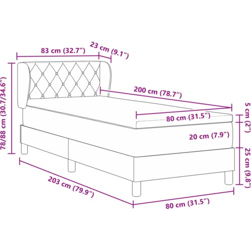 Box Spring Krevet s Madracem Tamno Zelena 80x200 cm Bar&amp;scaron;un Slike