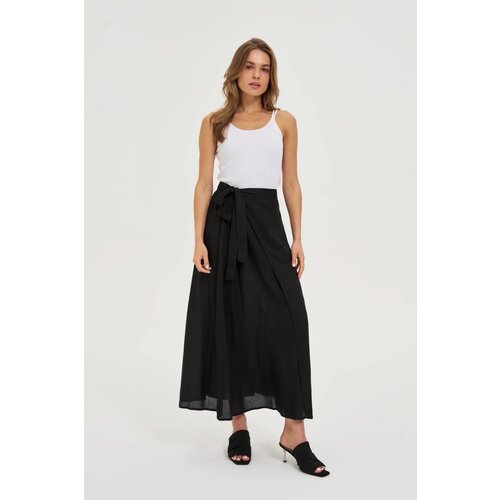 Marisse Viscose Midi Skirt Black Slike