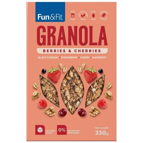 FUN&FIT granola sa crvenim voćem 330g Slike